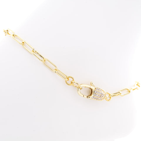 Cubic Zirconia Oversized Clasp Anklet