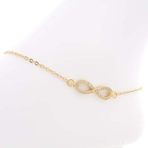 Cubic Zirconia Infinity Anklet