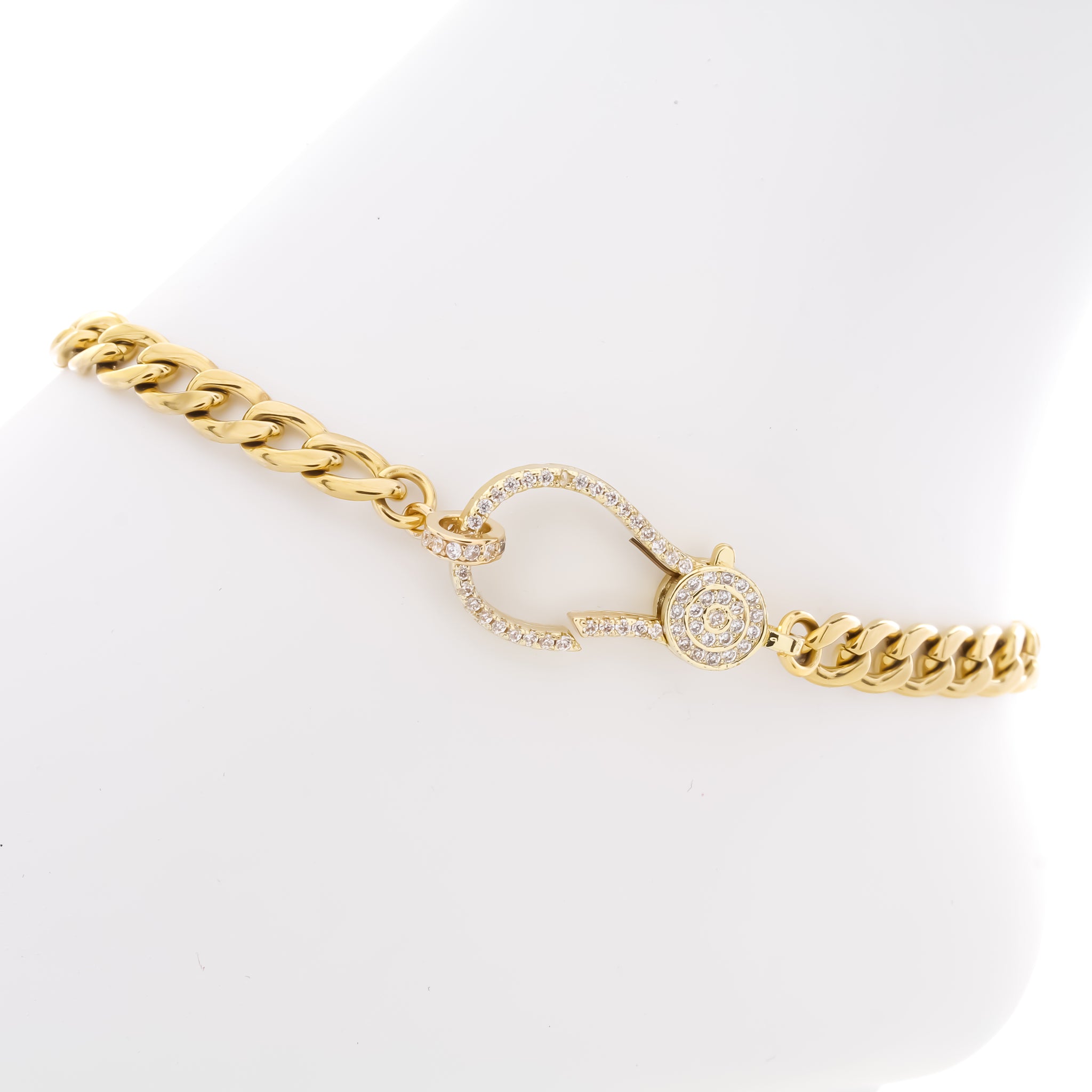 Oversized Cubic Zirconia Clasp Anklet