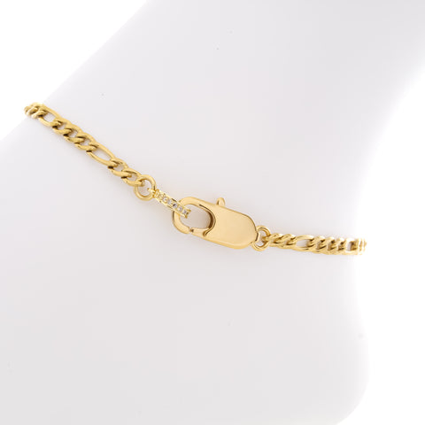 Large Clasp Figaro Anklet