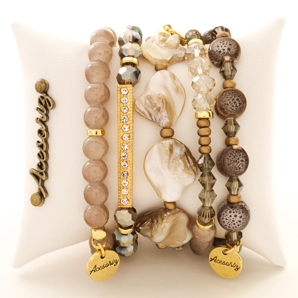 Coco Stretch Beaded Bracelet Stack