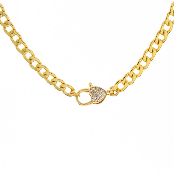Pave Clasp Medium Maimi Curb Link Necklace